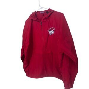 Champion University of the Cumberlands red and white hooded windbreaker size XL